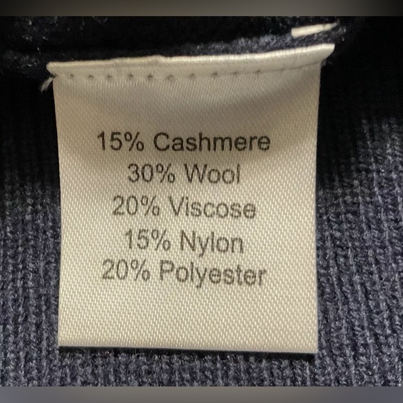 KALLSPIN Cardigan Mens Large Cashmere Wool Blend Sweater Navy - Picture 5 of 6